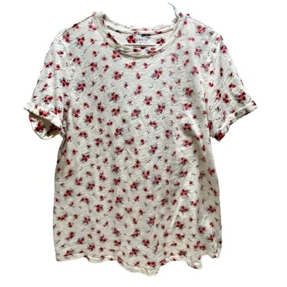 Torrid T-Shirt Women's Sz 0 Floral Print Relaxed Fit Short Sleeve Crewneck EUC - Picture 1 of 7